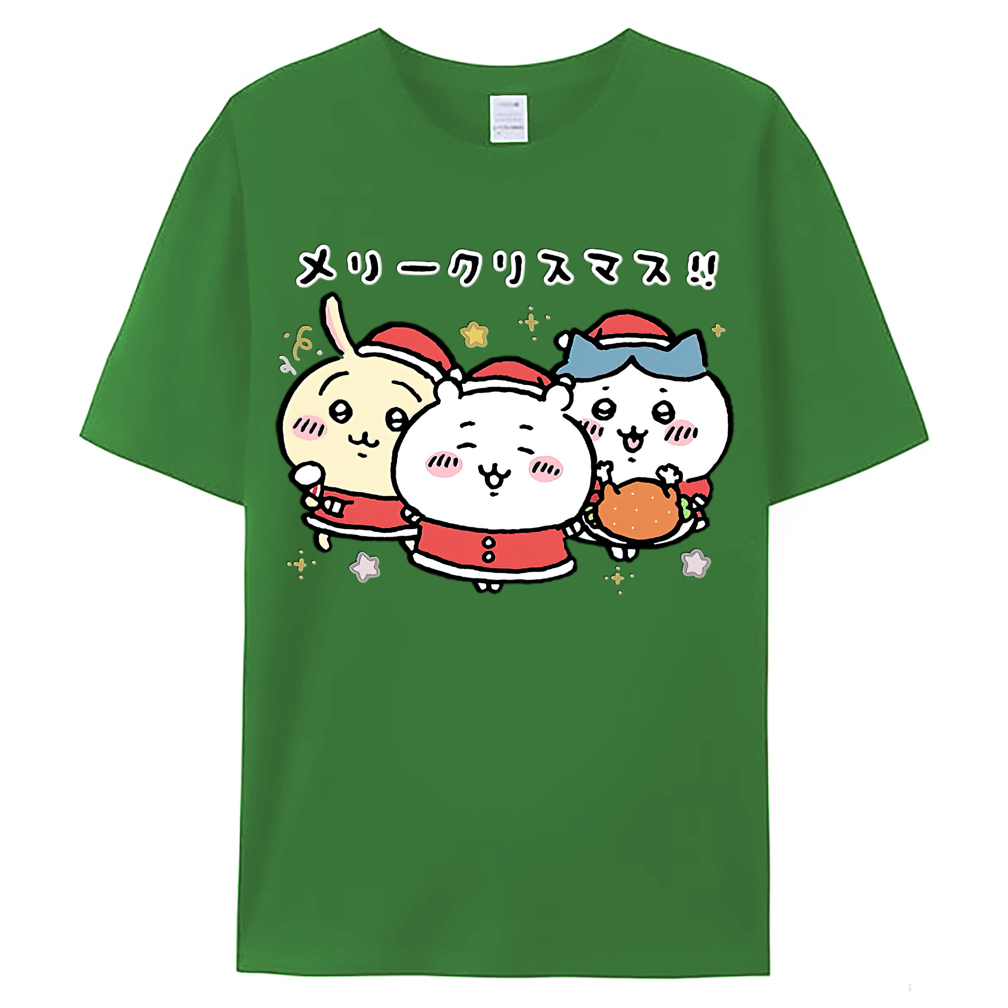 （画像用） ちいかわ ハチワレ Chii-kawa hachiware レディースカジュアルプリントTシャツ（綿100％）